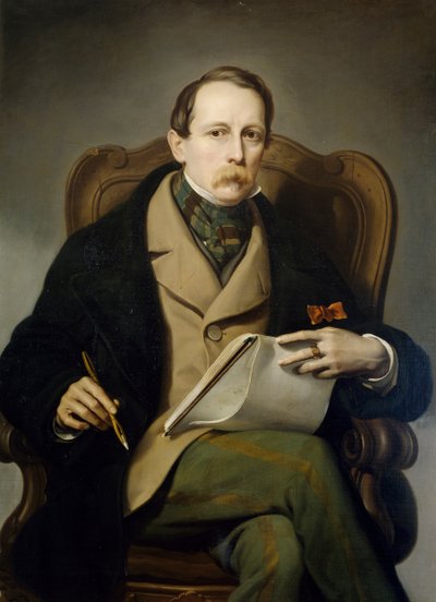 フランシス・コゲッティ（1802-1875）の「自画像」。 作： Francesco Coghetti