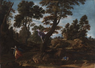 天使がハガルに現れ、彼女を井戸に導く風景 作： Francesco Cozza