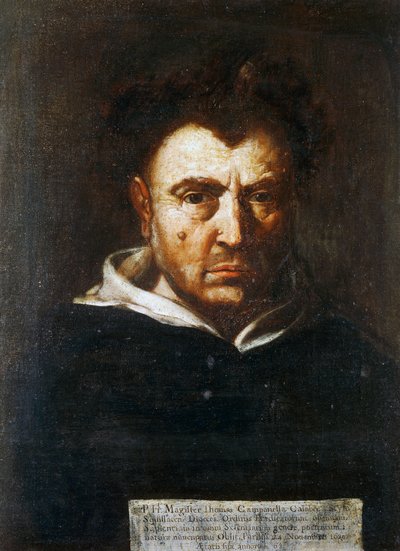イタリアのドミニカ共和国の哲学者、Tommaso Campanella（1568-1639）の肖像、Francesco Cozza（1605-1682）による絵画、1630年頃 作： Francesco Cozza