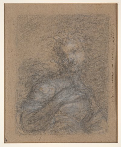 半分の長さの女性像 (直腸); 鎧を着た着席兵士 (裏面) 作： Francesco Curradi