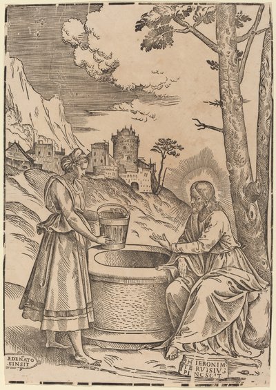 キリストとサマリアの女 作： Francesco Denanto after Girolamo Pennacchi