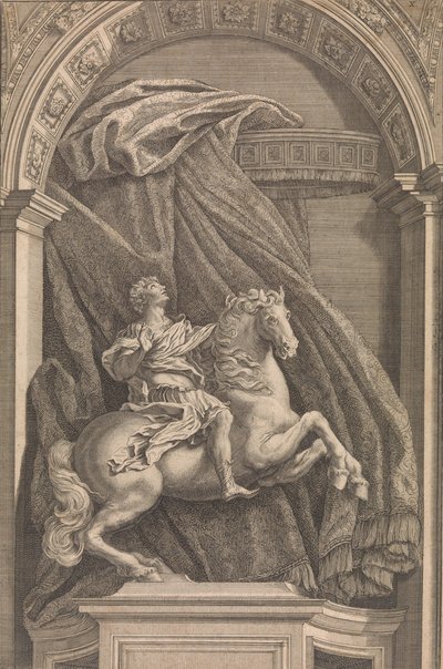 コンスタンティヌス大帝の騎馬像、1690～1740年。 作： Francesco Faraone Aquila