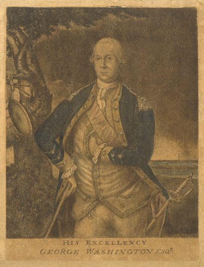 ジョージ・ワシントン閣下（1776年頃）（メゾチント 作： Francesco Fergola