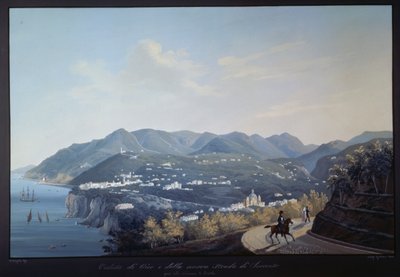 ヴィコ・エクエンセとソレントへの新道（テンペラ 作： Francesco Fergola