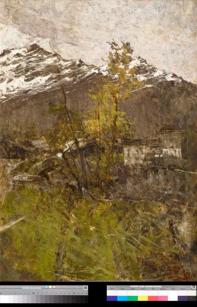 初雪、風景画 フランチェスコ・フィリッピーニ（1853-1895）作 1889年 個人蔵 作： Francesco Filippini
