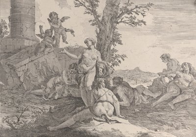 Bacchanals and Histories、1744年からの6人のニンフと2つのプッティ。 作： Francesco Fontebasso