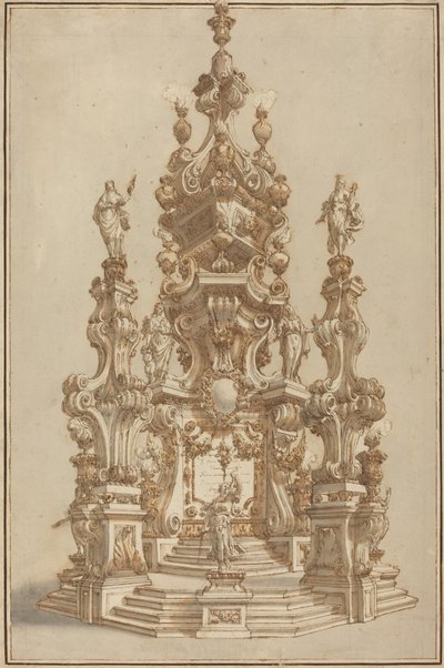 亡き貴族のための壮大なカタファルク 作： Francesco Galli Bibiena