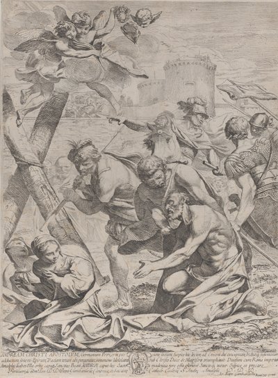 十字架の前で祈る聖アンドリュー、1640～70年。 作： Francesco Giovani