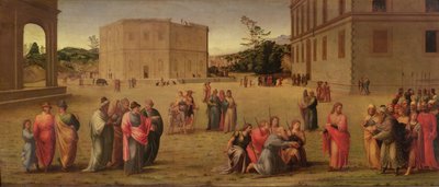 ジョセフは父と兄弟をファラオに差し出します、1515年 作： Francesco Granacci