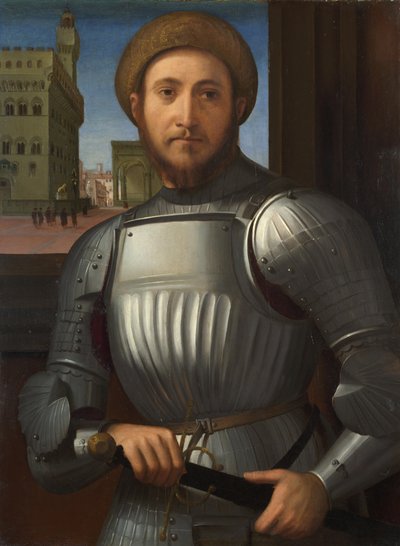鎧を着た男の肖像c。 1510 作： Francesco Granacci