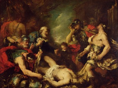 ダリウス3世の死体、紀元前330年、18世紀前のアレキサンダー大王 作： Francesco Guardi