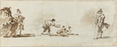 エレガントなカップル、グースボーイ、そしてジェントルマン [直訳] 作： Francesco Guardi