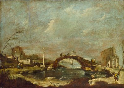 カプリチオの風景、18 世紀半ば 作： Francesco Guardi