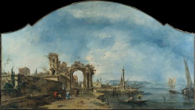幻想的な風景、1765年頃（キャンバスに油彩） 作： Francesco Guardi
