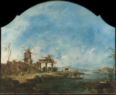 幻想的な風景、1765年頃 作： Francesco Guardi