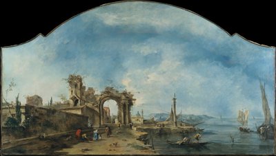 幻想的な風景、ca。 1765年。 作： Francesco Guardi