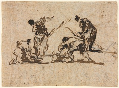 18世紀の農民と漁師の働き。 作： Francesco Guardi