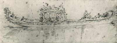 フランチェスコ・グアルディ (1712-1793) が描いた、大使専用のゴンドラ。 作： Francesco Guardi