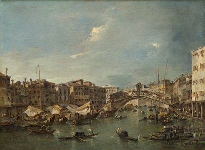 リアルト橋のある大運河、ヴェネツィア 作： Francesco Guardi