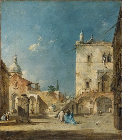 ベネチアンスクエアまたはカンポの想像図、1780年頃 作： Francesco Guardi