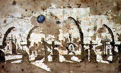 ヴィチェンツァ、ヴィッラ・ピサーニ庭園の迷路（水彩・紙 作： Francesco Guardi
