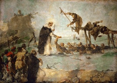 ドミニカ共和国の聖人の奇跡 - ドミニカ共和国の聖人(Saint Goncalo de Amarante?)の奇跡 - Francesco Guardi (1712-1793).油彩・キャンバス 作： Francesco Guardi