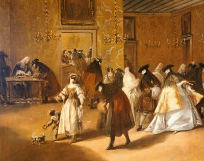 フランチェスコ・グアルディ（1712-1793）作「Ridotto（Foyer）」、油彩・キャンバス 作： Francesco Guardi