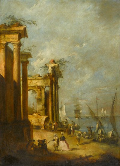 ラグーン近くのローマ時代の遺跡、1765-1775年頃 作： Francesco Guardi