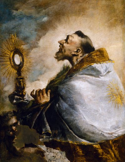 聖体を崇拝する聖人、恍惚とする聖人ノルベルト 作： Francesco Guardi