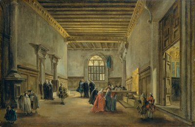 大評議会のホールの控え室、ca。 1765-68。 作： Francesco Guardi