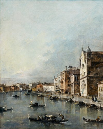 A Igreja de Santa Lúcia no Grande Canal, Veneza (óleo sobre tela) 作： Francesco Guardi