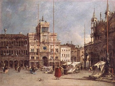 ヴェネツィアの時計塔（油彩・キャンバス） 作： Francesco Guardi