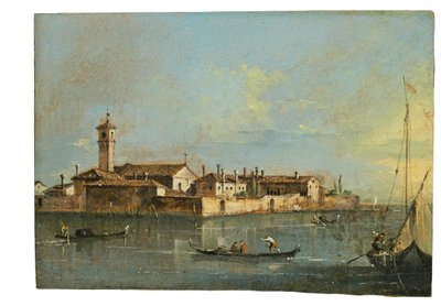 ヴェネツィアのラザレットヴェッキオ島 作： Francesco Guardi