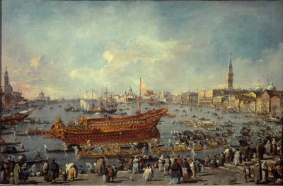 昇天祭のためにヴェネツィアのリド島に出発するブケンタウロス号（油彩・キャンバス 作： Francesco Guardi