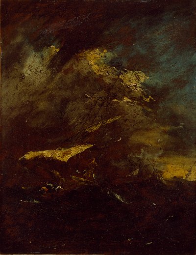 嵐の中の 2 つの船、18 世紀 作： Francesco Guardi