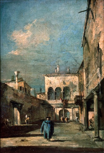 ベネチアンコートヤード、1770年代。 作： Francesco Guardi