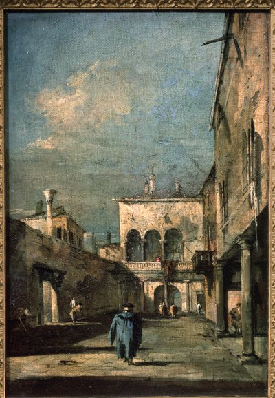 ヴェネツィアの中庭 作： Francesco Guardi