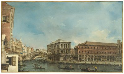 ヴェネツィア：カメルレンギ宮殿のあるリアルト橋 作： Francesco Guardi