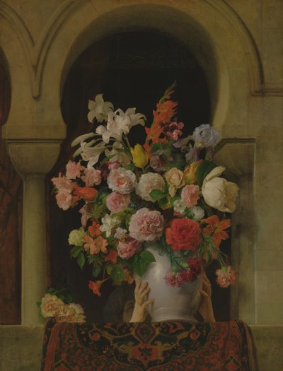 ハーレムの窓に咲く花瓶、1881 作： Francesco Hayez