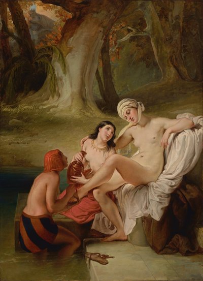 お風呂でのバテシバ 作： Francesco Hayez