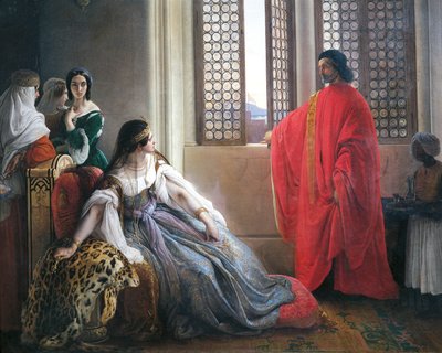 カテリーナ・コルナーロ、キプロス王妃退位の知らせを受ける 作： Francesco Hayez