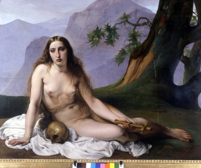 フランチェスコ・ヘイズ（1791 - 1882）。懺悔するマドレーヌ（バニート） 1833年ミラノ、ギャラリー・オブ・モダン・アート 作： Francesco Hayez
