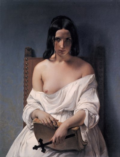 イタリア語  La Meditazione イタリア史の瞑想 作： Francesco Hayez