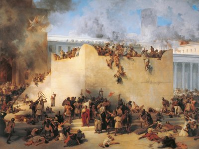 イタリア、ロンバード、エルサレム神殿の破壊 作： Francesco Hayez