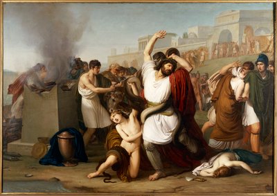 イタリア、ミラノ、トロイアン司祭ラオコーンの絵 作： Francesco Hayez