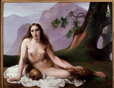 懺悔するマグダラのマリア（Marie Madeleine penitente） フランチェスコ・ヘイズ（1791-1882）の絵画 1825年 薄手 118x150 cm ミラノ、近代美術館ガレリア 作： Francesco Hayez