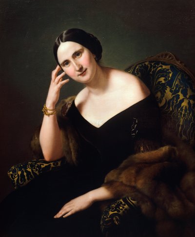 カテリーナ・ボンヴィチーニ・カルディナーレの肖像」フランチェスコ・ヘイズ（1791-1882）作、油彩・キャンバス 作： Francesco Hayez