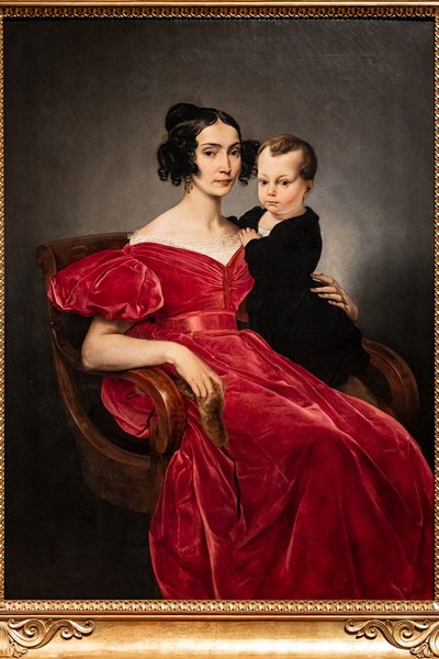テレサ・ズマリ・マリシリ伯爵夫人と息子のジュゼッペの肖像 作： Francesco Hayez