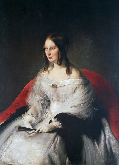 サンタンティモ王女サラ・ルイーズ・ストラチャン・ルッフォ・オブ・モッタ・アンド・バーニャラの肖像 作： Francesco Hayez