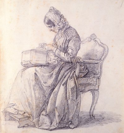 フランチェスコ・ヘイズ（1791-1882）による「妻の肖像」（デッサン 作： Francesco Hayez